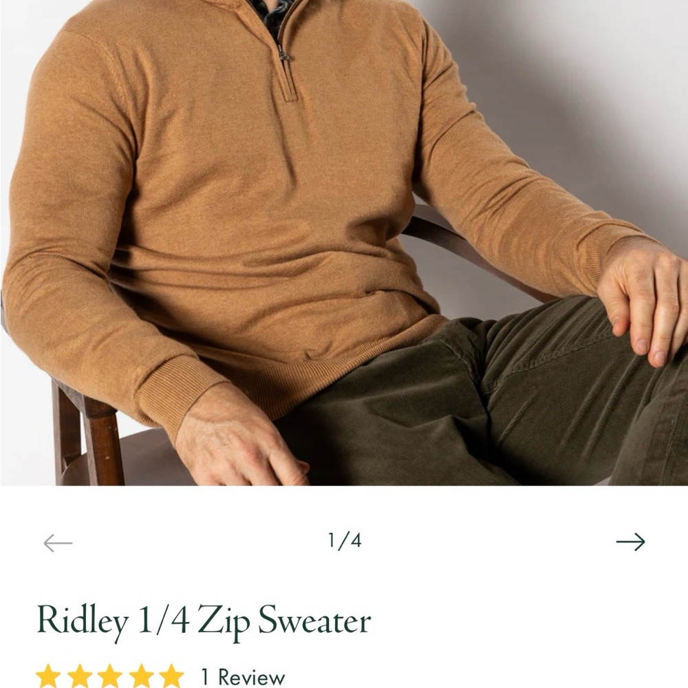 Duck Head Men's Camel Zip-Up Sweater